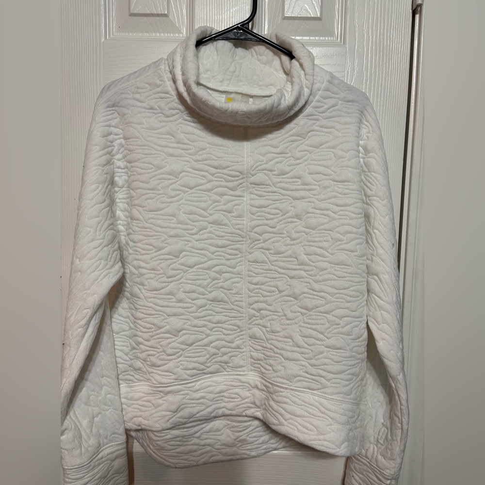 Zella Cream Quilted Cowl Neck Sweater